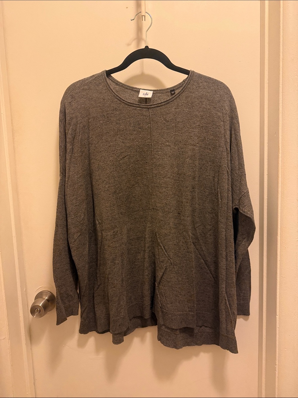 CAbi Heather Gray Crewneck Sweater - Relaxed Knit